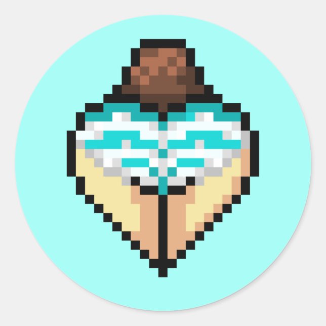 Rond Sticker en shimapan bleu ciel (Devant)