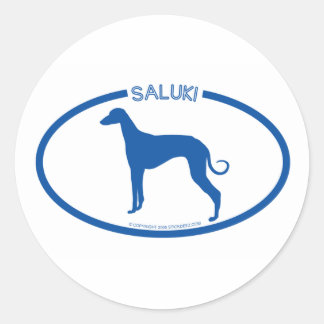 Rond Sticker en silhouette Saluki