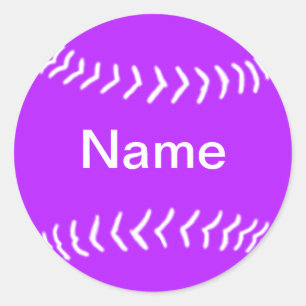 Rond Sticker en silhouette Softball violet