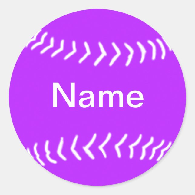 Rond Sticker en silhouette Softball violet (Devant)