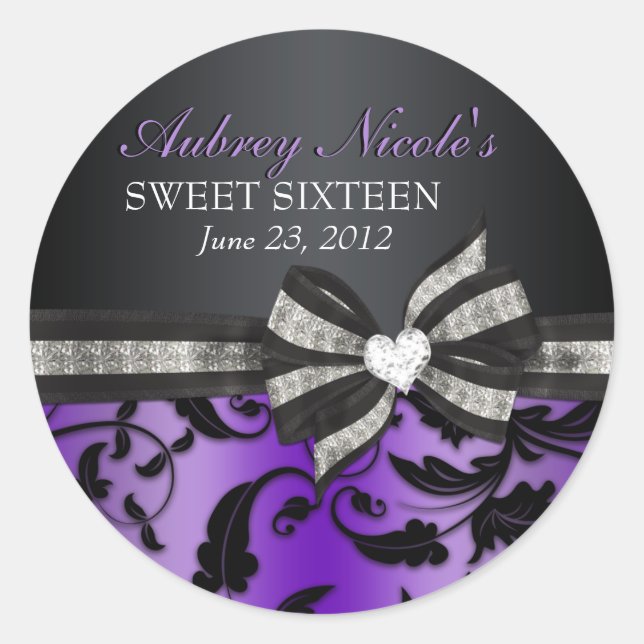 Rond Sticker en Sweet sixteen floral (Devant)