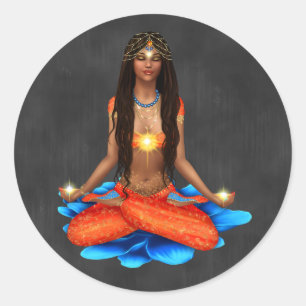 Rond Sticker en tableau avec guérisseur mystique