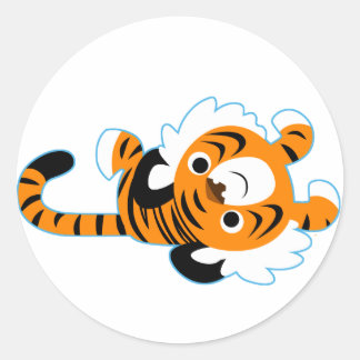 Rond Sticker en tigre de dessin facile à utiliser