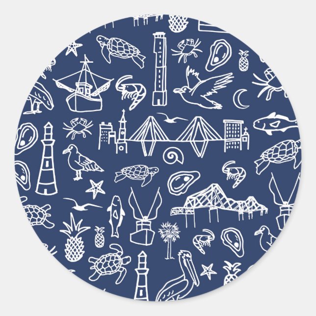 Rond Sticker en toile de marbre bleu marine (Devant)