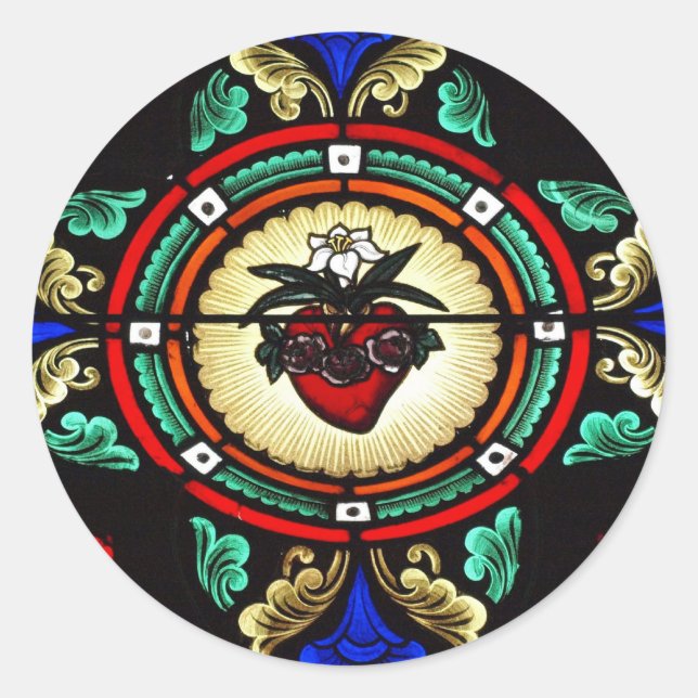 Rond Sticker en verre de coeur immaculé (Devant)