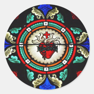 Rond Sticker en verre du coeur sacré