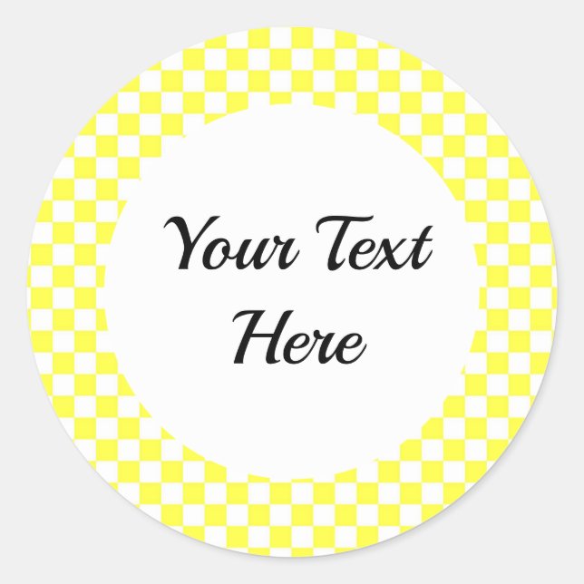 Rond Sticker En vichy jaune (Devant)