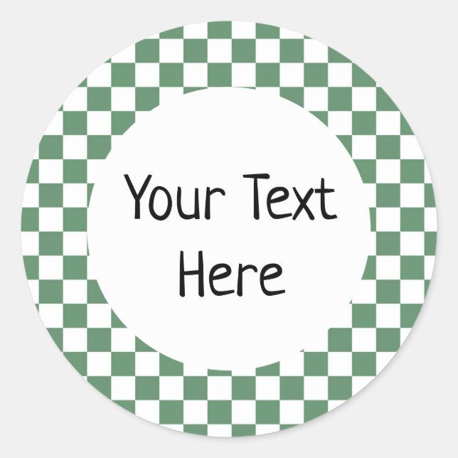 Rond Sticker En vichy vert (Devant)
