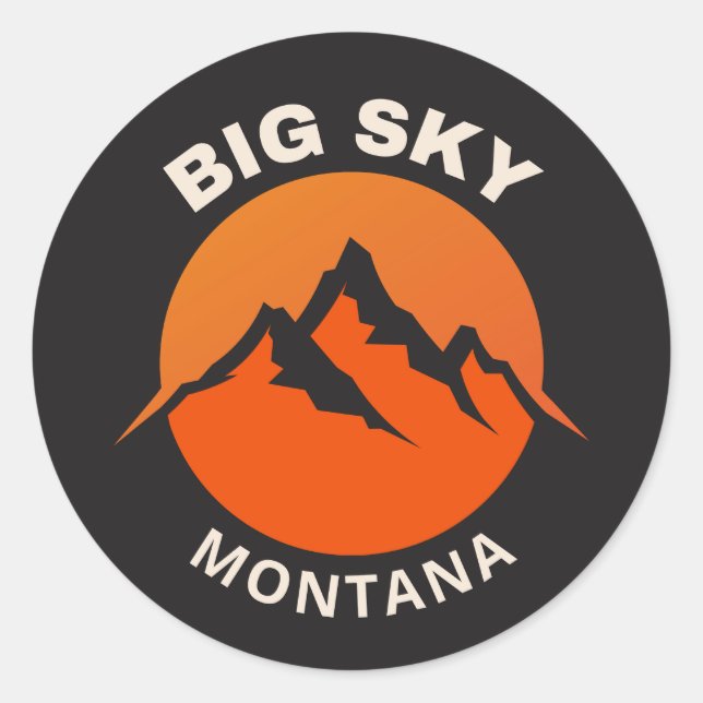 Rond Sticker en vinyle Big Sky Montana (Devant)