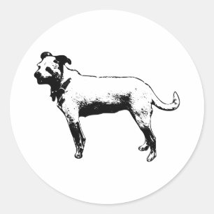 Rond Sticker en vinyle d'Alert Terrier Mix