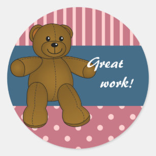 Rond Sticker enseignant avec ours en peluche mignon