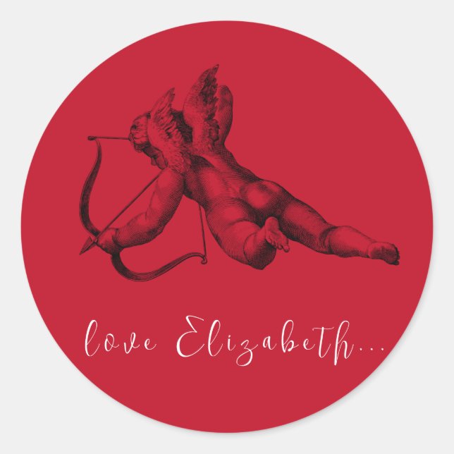 ROND STICKER ENVELOPE SEAL : CUPID (Devant)