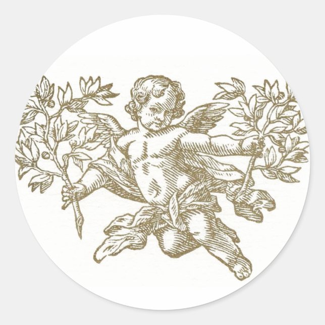 Rond Sticker Enveloppe Cherub Amgel (Devant)