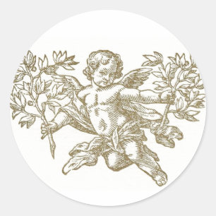 Rond Sticker Enveloppe Cherub Amgel