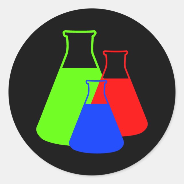 Rond Sticker Erlenmeyer Multicolor (Devant)