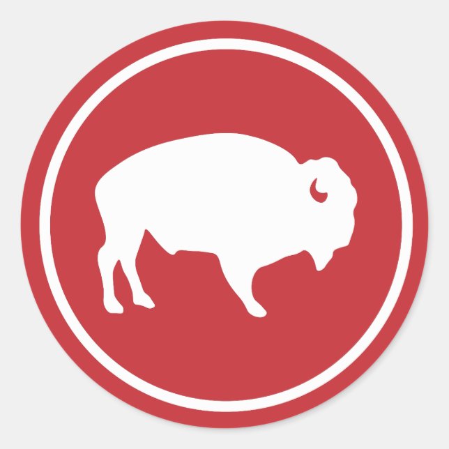 Rond Sticker extérieur Buffalo blanc (Devant)