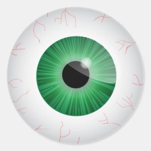 Rond Sticker Eyeball Vert