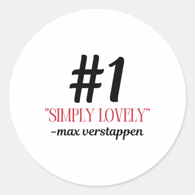 Rond Sticker F1 Max Simply Lovely (Devant)