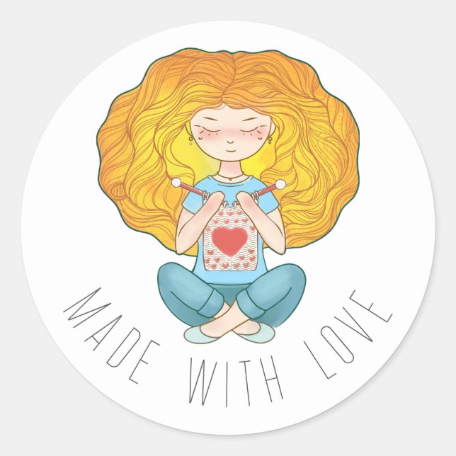 Rond Sticker Fabriqué Avec Amour (Devant)