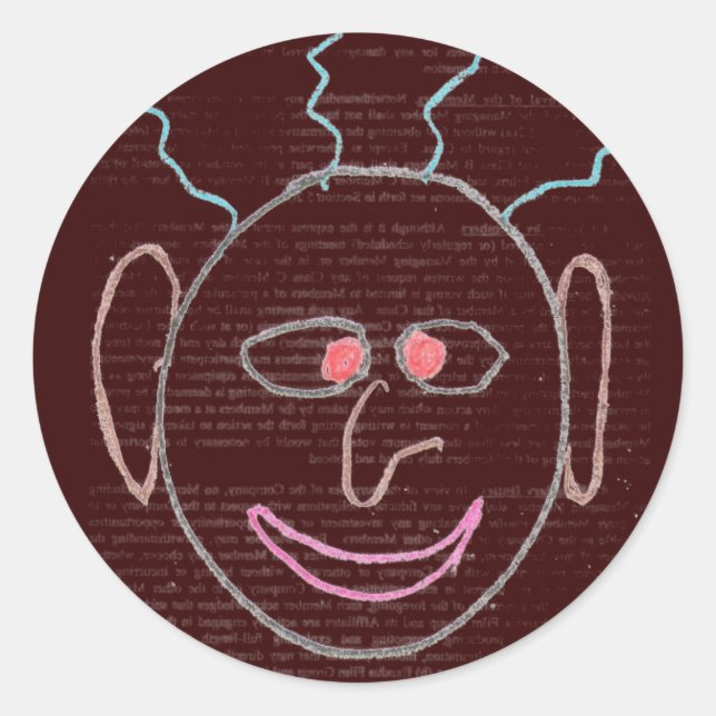 Rond Sticker Faces Funny (Devant)