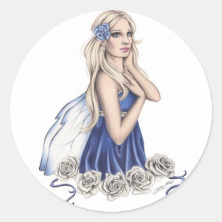 Rond Sticker Fairy Rose d'hiver
