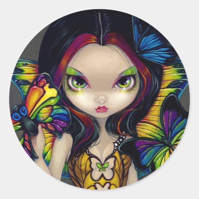 Rond Sticker "Fairy with a Butterfly Mask" (Devant)