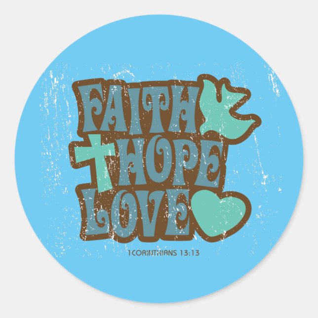 Rond Sticker Faith Hope and Love (Devant)