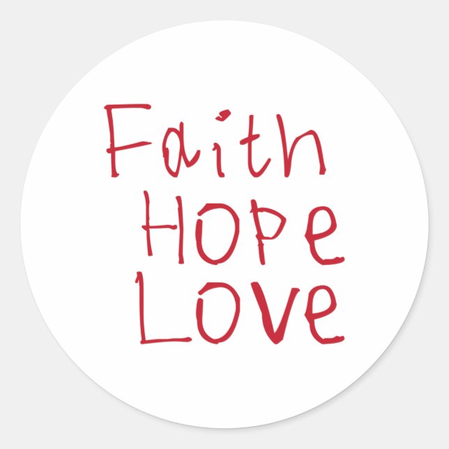 Rond Sticker Faith Hope Love (Devant)