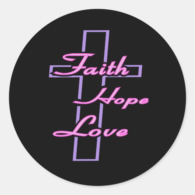 Rond Sticker Faith Hope Love (Devant)
