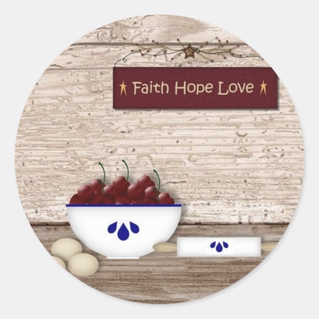 Rond Sticker Faith Hope Love (Devant)