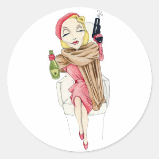 Rond Sticker Fatale Femme