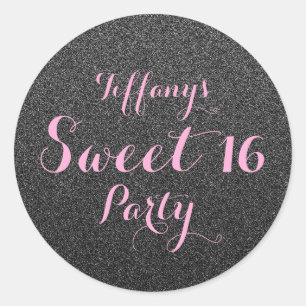 Rond Sticker Faux Ombre 16 Parties scintillant rose noi