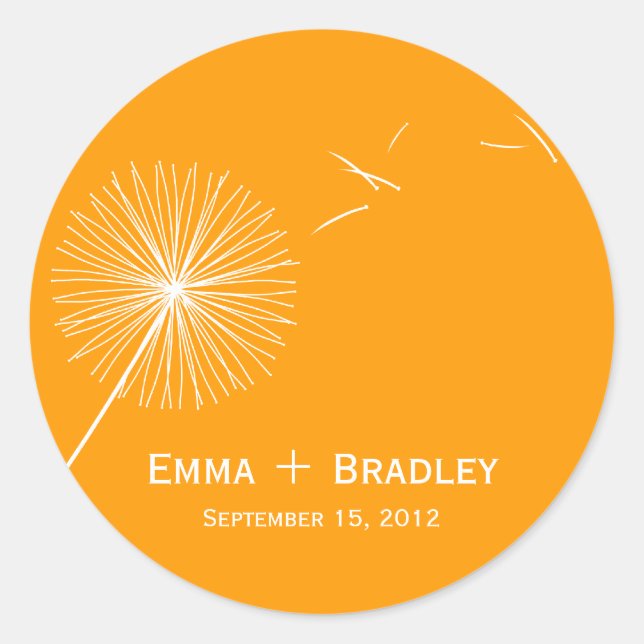 Rond Sticker Faveur Dandelion Dreamy - Orange Spice (Devant)