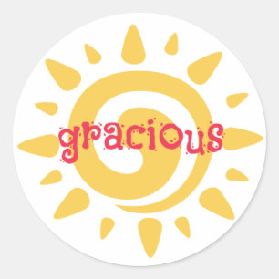 Rond Sticker Faveur Gracious Fête Anniversaire