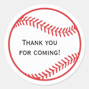 Rond Sticker Favor Baseball