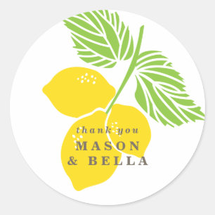 Rond Sticker Favor Mariage au citron