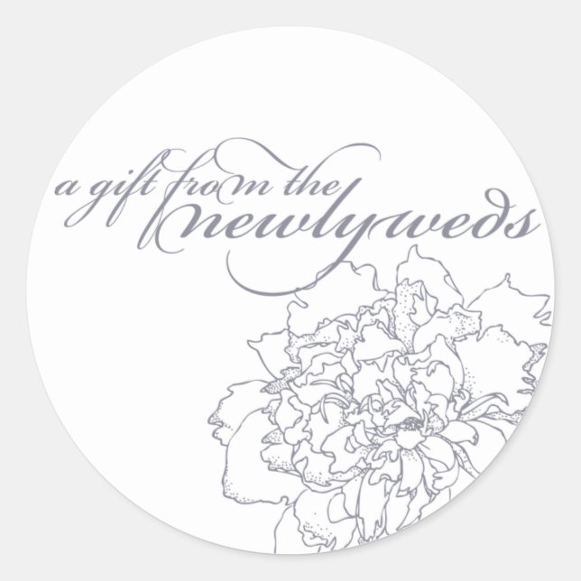 Rond Sticker Favor Mariage Peony (Devant)