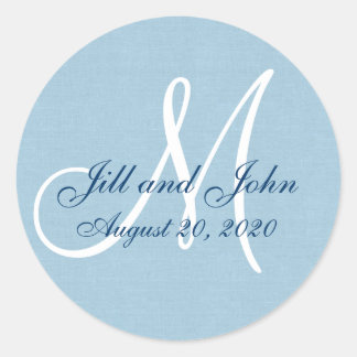 Rond Sticker Favor Monogramme Linen