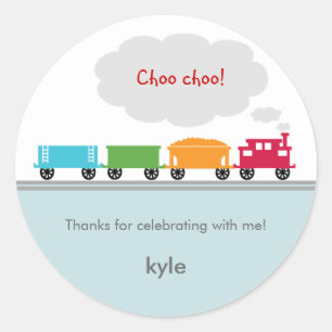 Rond Sticker Favor Train Choo Choo ou Sceau Enveloppe