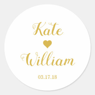 Rond Sticker favori de mariage Gold personnalisé
