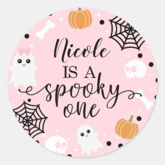 Rond Sticker favori éffrayant un Halloween 1er Annivers
