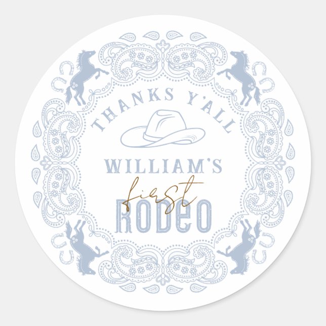 Rond Sticker favori pour Anniversaire Dusty Blue First  (Devant)