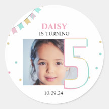 Sticker Favour Anniversaire | Numéro d'année perso