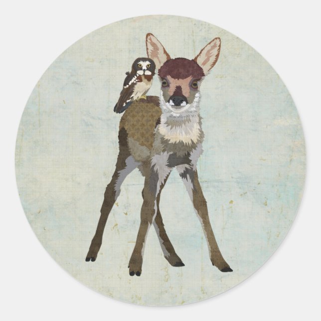 Rond Sticker FAWN & OWL (Devant)