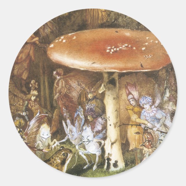 Rond Sticker Féerie victorien -Champignons (Devant)