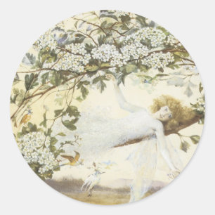 Rond Sticker Féerie victorien - Fae bébé