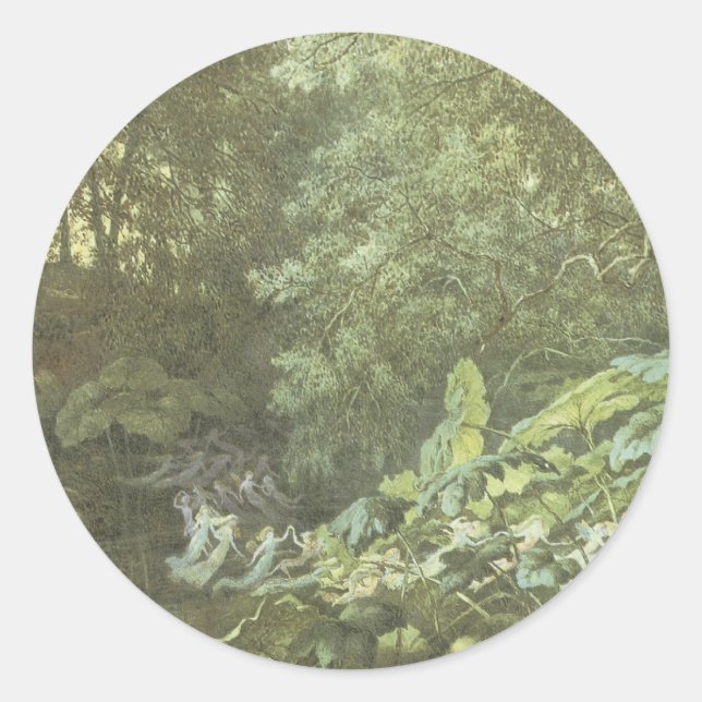 Rond Sticker Féerie victorien - Fae de forêt (Devant)