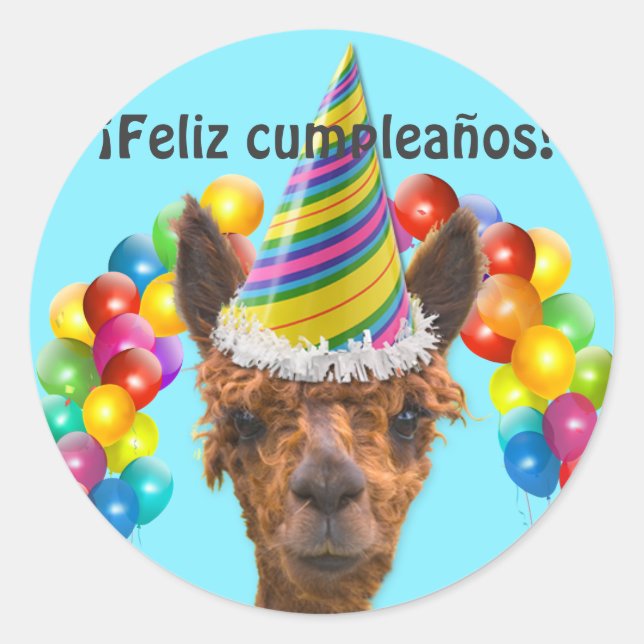 Rond Sticker Feliz Cumpleanos (Devant)