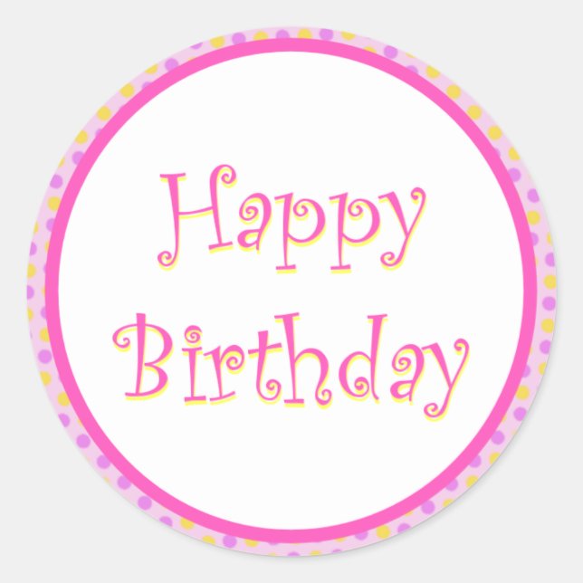 Rond Sticker Festive Happy Birthday (Devant)