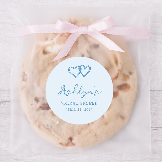 Rond Sticker Fête des mariées Coeur Bleu Dessiné À La M (Créateur téléchargé)